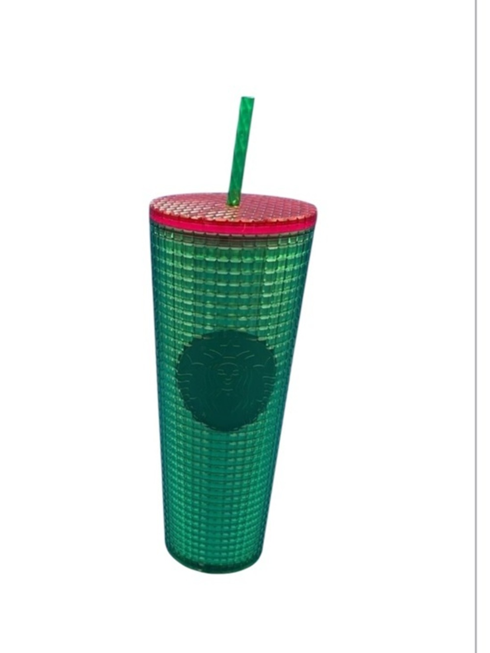 STARBUCKS 2023 Spring Watermelon Grid Green Pink Cold Cup Tumbler 24 oz